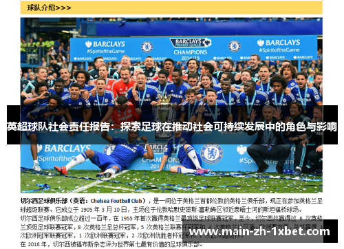 英超球队社会责任报告:探索足球在推动社会可持续发展中的角色与影响 英超球队社会责任报告:探索足球在推动社会可持续发展中的角色与影响